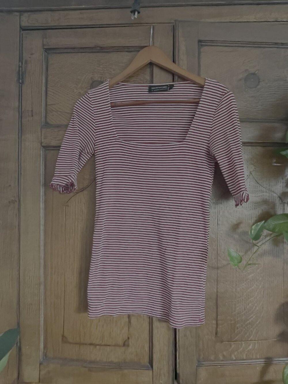 Anthropology Red and White Striped Shirt